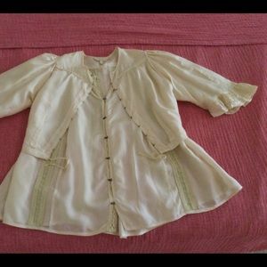 Allsaints Ivory Silk Top Romantic